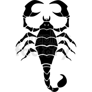 black and white scorpion silhouette vector clipart