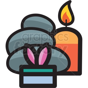 massage hot stones with candles vector icon clipart
