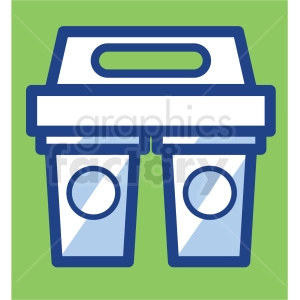 coffee cups in carrier vector icons
