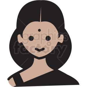 indian girl avatar vector clipart