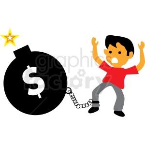 The clipart image shows a cartoon depiction of a ticking time bomb with a lit fuse. This represents the idea of a 