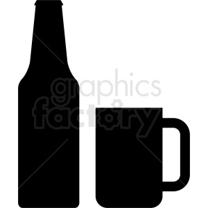 bottle and cup silhouette clipart