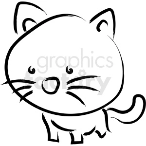 cartoon cat drawing vector icon