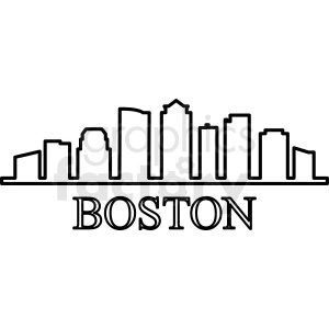 Boston city outline vector clipart