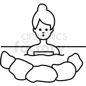 woman in hot tub vector icon