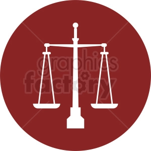 scale of justice vector clipart red icon