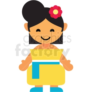 female Colombia character icon vector clipart