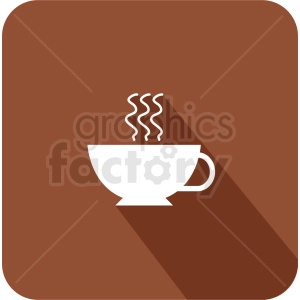 coffee cup on brown background vector icon