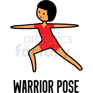 girl doing yoga warrior pose vector clipart