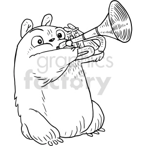 hamster playing trumpet vector graphic