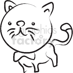 black and white cat vector clipart