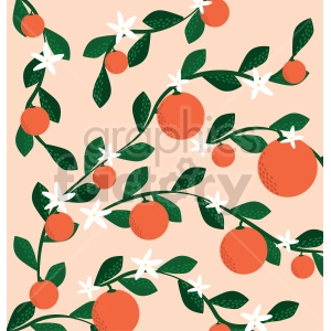 orange blossoms pattern vector clipart