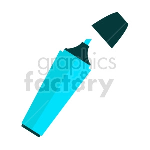 blue highlighter marker vector clipart