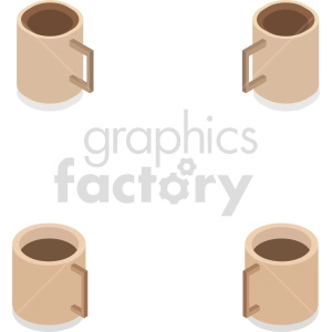 isometric coffee cup vector icon clipart 2