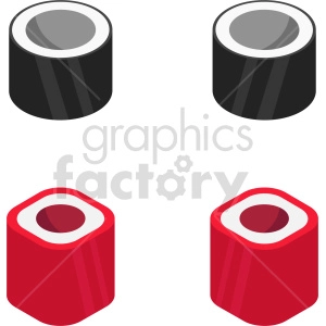 isometric sushi vector icon clipart 1