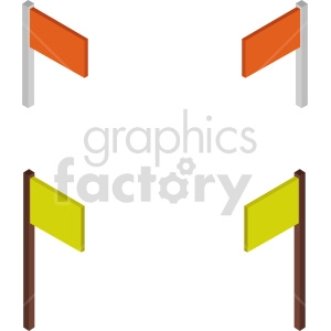 isometric flag vector icon clipart 1