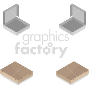 isometric pizza box vector icon clipart 1