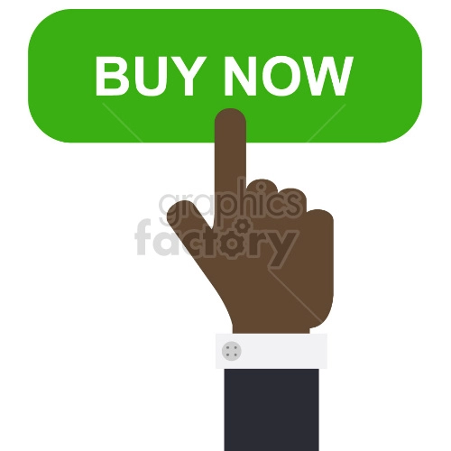 black hand green buy now button vector clipart