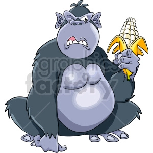 cartoon ape holding corn