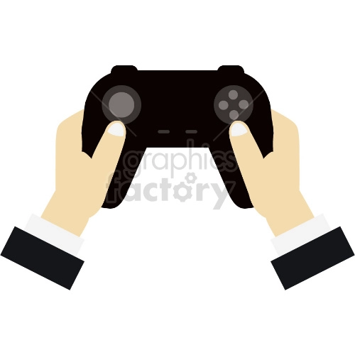 hand holding gamepad vector clipart