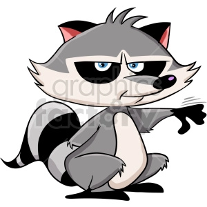 cartoon clipart mad raccoon