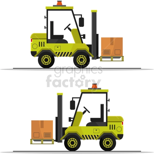 forklift loading boxes clipart graphic