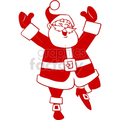 excited red santa vector clipart