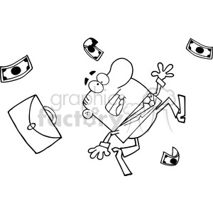 black white cartoon man falling