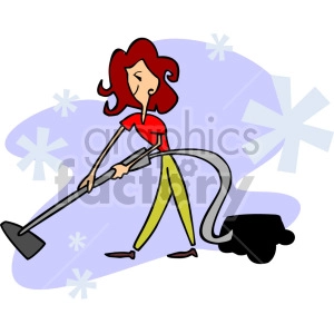 girl vacuuming the floor