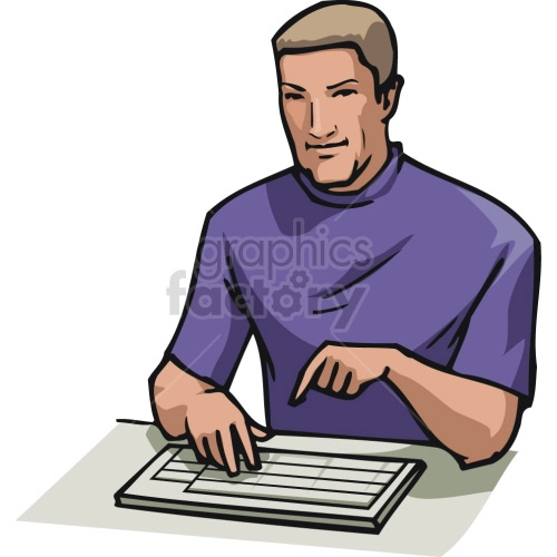 man using keyboard