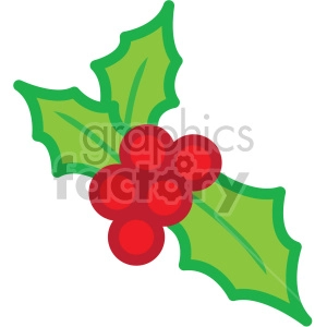 christmas holly berries vector icon