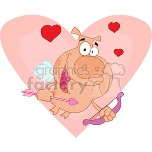 Cupid Pig Flying With Bow and Arrow in Pink
