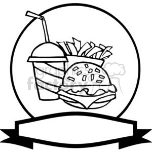 Banner of Hamburger Drink And French Fries