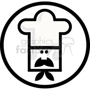 Male Chef Face In A Black and white Circle