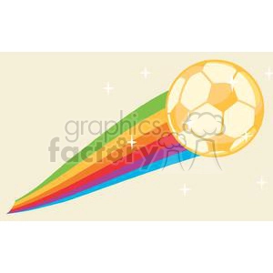 Worldcup Soccer Ball with a rainbow tail