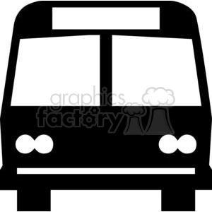 The image shows a black-and-white silhouette of a bus. The bus has a rounded front and a flat back, and the windows and doors are outlined. It could be a school bus, or public transportation 
