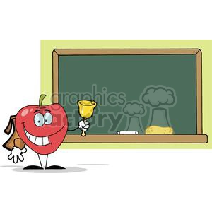 2877-Apple-Ringing-A-Bell-In-Front-A-School-Chalk-Board