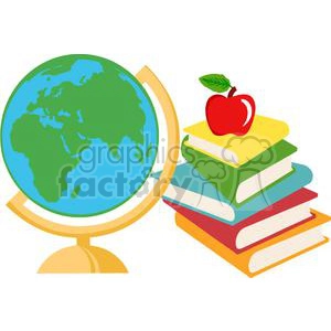 2727-Elementary-School-Design-Globe,Books-&-Apple