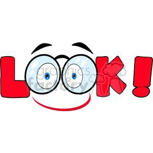 Cartoon Text Look With Glasses