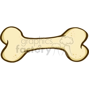 The image is a simple, cartoon-style drawing of a dog bone. The bone is depicted in a typical fashion with a shaft and two rounded ends, which are often associated with a stylized representation of a bone used as a dog toy or treat.
