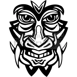 ancient tiki face masks clip art 042