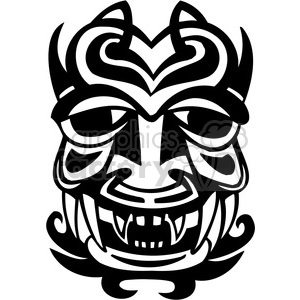 ancient tiki face masks clip art 035