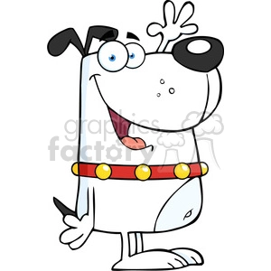 5197-Happy-White-Dog-Cartoon-Character-Waving-For-Greeting-Royalty-Free-RF-Clipart-Image