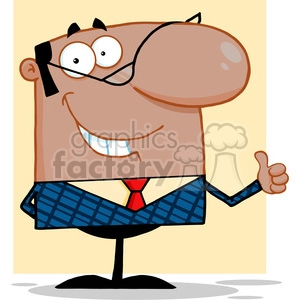 Royalty Free Smiling African American Business Manager Showing Thumbs Up