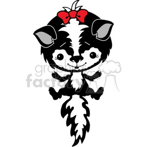 Skunk with red bow