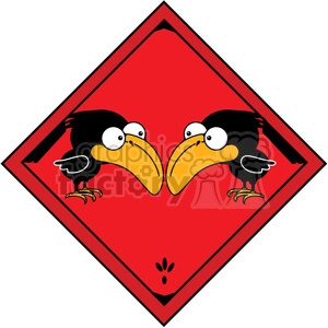 Crow crossing Sign in color