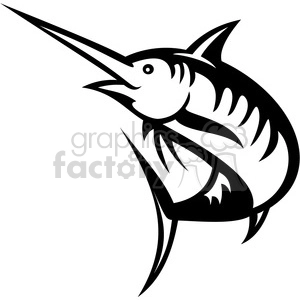 black and white swordfish outline