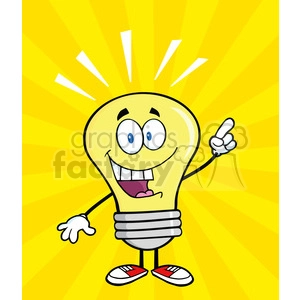 6040 Royalty Free Clip Art Light Bulb Cartoon Mascot Character With A Bright Idea