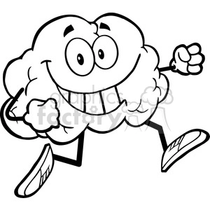 5982 Royalty Free Clip Art Healthy Brain Cartoon Character Jogging