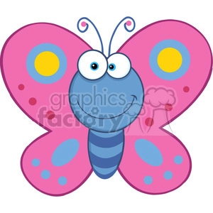 5613 Royalty Free Clip Art Smiling Butterfly Cartoon Mascot Character